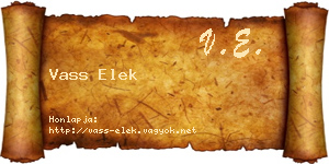 Vass Elek névjegykártya